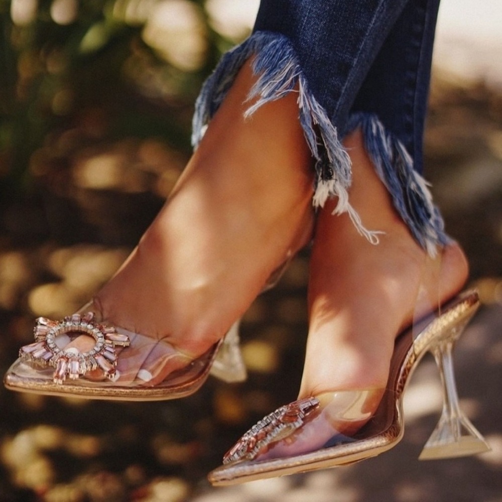 Persephone | Clear Embellished Cinderella Heels